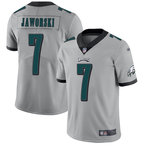 Men Philadelphia Eagles #7 Ron Jaworski Limited Silver Inverted Legend NFL Jersey Football